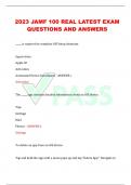 ACTUAL 2023 JAMF 100 LATEST EXAM  QUESTIONS AND 100% CORRECT ANSWERS (BRAND NEW !!!)