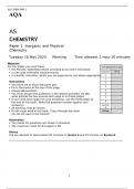 AQA AS CHEMISTRY Paper 1 Inorganic and Physical Chemistry   May 2023