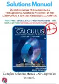 Solutions Manual For Calculus Early Transcendental Functions 7th Edition By Ron Larson; Bruce H. Edwards 9781337552516 ALL Chapters 