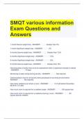 SMQT various information Exam Questions and Answers 