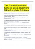 The French Revolution Kahoot! Exam Questions With Complete Solutions