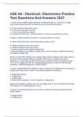 ASE A6 - Electrical / Electronics Practice Test Questions And Answers 2023