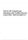 NACE CIP 2 Final Exam Questions with Verified Answers Latest 2023 / 2024 (Graded A+)