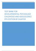 Test Bank for Developmental Psychology Childhood And Adolescence 9th Edition By Shaffer