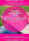PYC4808 Assignment 3 2023 (Essay) TWO Essays Provided! Unique code 887317 | Due 21 June 2023