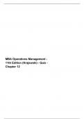 MBA Operations Management 11th Edition Krajewski Quiz Chapter 12