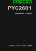 PYC2601 Latest Exam Answers - 2023 (Oct/Nov) - Personality Theories [A+]