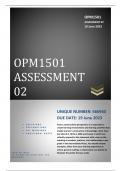 OPM1501 ASSIGNMENT 2 2023 (566940) 100% TRUSTWOTHY AND RELIABLE answers, solutions, workings and explanations