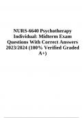 NURS 6640 Midterm Exam Questions With Answers 2023/2024 (100% Verified Graded A+)