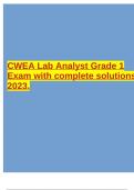 CWEA Lab Analyst Grade 1 Exam with complete solutions 2023.