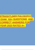 STRAIGHTLINER PHILOSOPHY  EXAM 100+ QUESTIONS AND CORRECT ANSWERS FOR YEAR 2023 RATED A+. 