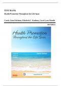 Test Bank - Health Promotion Throughout the Life Span, 8th Edition (Edelman, 2014), Chapter 1-25 | All Chapters