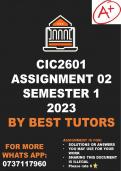 CIC2601 Assignment 2 2023 (ANSWERS)