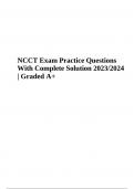 NCCT Sample Exam Questions With Complete Solution 2023/2024 (QNA Graded A+)