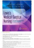 LEWIS'S MEDICAL SURGICAL NURSING TEST BANK 12TH EDITION  FROM CHAPTER 1-68 SOLVED COMPLETLY
