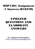 MIP1501 Assignment 4 Answers (816370)