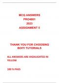 ASSIGNMENT 5 MCQ ANSWERS  100 % PASS