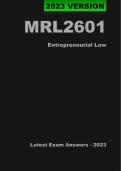 MRL2601 Latest Exam Answers/Elaborations - 2023 (Oct/Nov) - Entrepreneurial Law