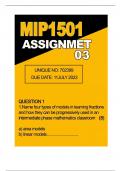 MIP1501 ASSIGNMENT 03 2023