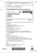 Edexcel GCSE Combined Science PAPER 5 Higher tier Chemistry 2022 