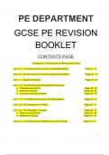 Ocr PE Gcse Revision Booklet study Guide with questions and answers.
