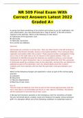 NR 509 Final Exam With Correct Answers Latest 2022 Graded A+