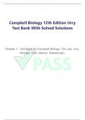 lOMoARcPSD|26961842 Campbell Biology 12th Edition Urry Test Bank With Solved Solutions 