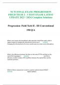NCTI FINAL EXAM: PROGRESSION FIELD TECH 2 - 3 TEST EXAM| LATEST UPDATE 2023 / 2024| Complete Solutions  Progression: Field Tech II - III Conventional 190 Q/A