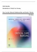 Test Bank - Introduction to Critical Care Nursing, 8th Edition (Sole, 2021), Chapter 1-21 | All Chapters