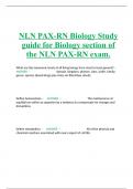NLN PAX-RN Biology Study guide for Biology section of the NLN PAX-RN exam.