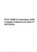 WGU D080 OA Final Questions With Complete Solutions Latest  2023/2024 Graded A+