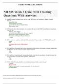 NR 505 Week 3 Quiz, NIH Training Questions With Answers