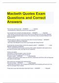 Macbeth Quotes Exam Questions and Correct Answers