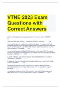 VTNE 2023 Exam Questions with Correct Answers 