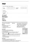 aqa A-level PHYSICS Paper 3 Section A (7408/3A) June 2023 Question Paper.