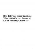 BIO 250 Final Exam Questions With 100% Correct Answers | Latest Verified | Graded A+