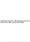 HESI EXIT Exam Over 700 Questions and Answers (NEW 2023) 100% Correct and Verified.