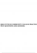 QMA IVYTECH COMMUNITY COLLEGE PRACTICE TEST QUESTIONS AND ANSWERS.