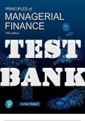 TEST BANK for Principles of Managerial Finance 16th Edition by Chad Zutter & Scott Smart ISBN 9780136945888 (Complete 19 Chapters).