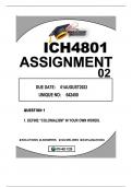 ICH4801 ASSIGNMENT 2 DUE 1 AUGUST 2023
