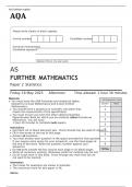 AQA AS FURTHER MATHEMATICS Paper 1 and 2 MAY 2023 QUESTION PAPERS