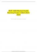 NUR 2488 Mental Health Nursing Exam 3 Q&A 2023-2024