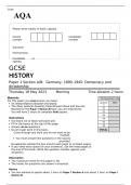 AQA GCSE HISTORY Paper 1 Section A/B MAY 2023 QUESTION PAPER: Germany, 1890–1945: Democracy and dictatorship