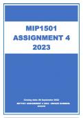 MIP1501 ASSIGNMENT 4 2023