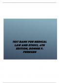 Test Bank for Medical Law and Ethics, 6th Edition, Bonnie F. Fremgen.