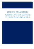 2023 HESI OB Maternity Version 1 (V1) Exit Exam (All 55 Qs) TB w-Pics Included