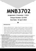 MNB3702 Assignment 2 (ANSWERS) Semester 1 2024 - DISTINCTION GUARANTEED