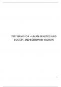 TEST BANK FOR HUMAN GENETICS AND SOCIETY, 2ND EDITION BY YASHON