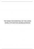 TEST BANK FOR ESSENTIALS OF THE LIVING WORLD 4TH EDITION GEORGE JOHNSON