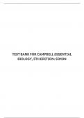 TEST BANK FOR CAMPBELL ESSENTIAL BIOLOGY, 5TH EDITION: SIMON
